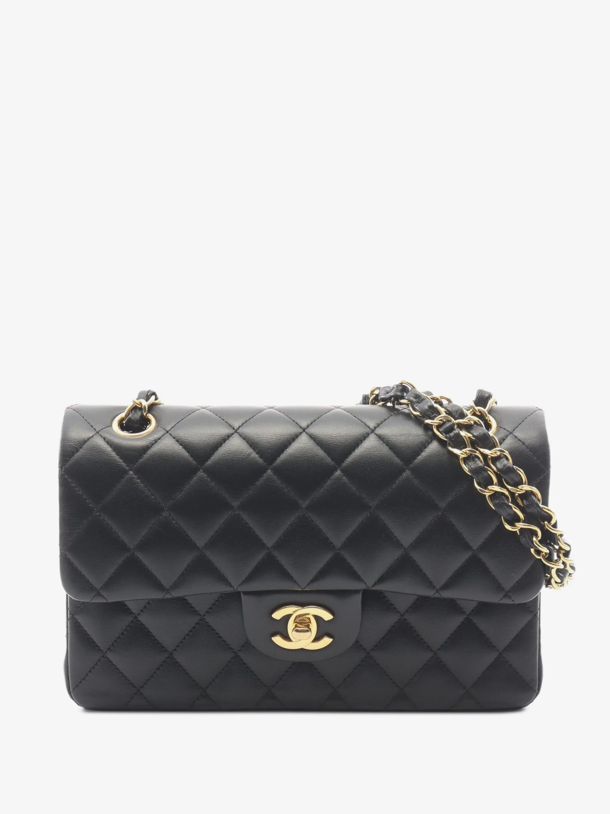 Schwarze gesteppte Ledertasche