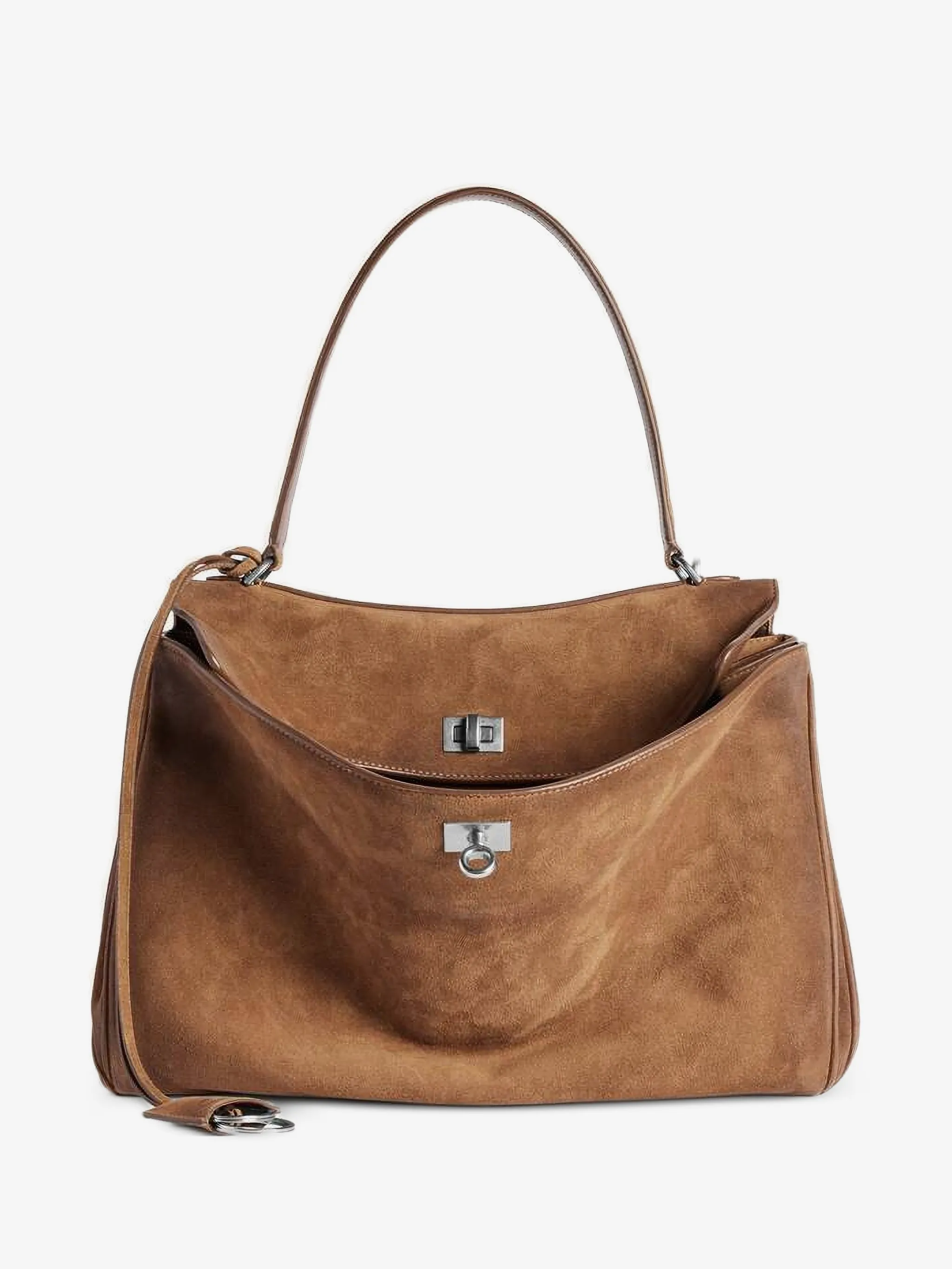 Hellbraune Wildledertasche